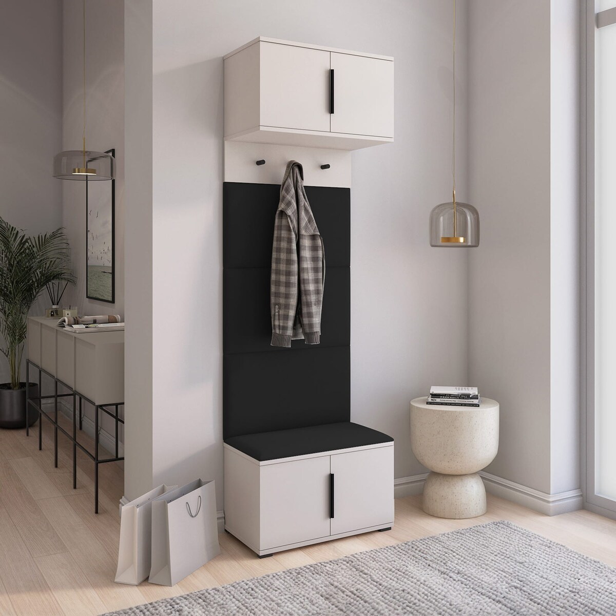 Garderoba do przedpokoju z panelami Napoli wersja 5 Trinity 16 Cashmere