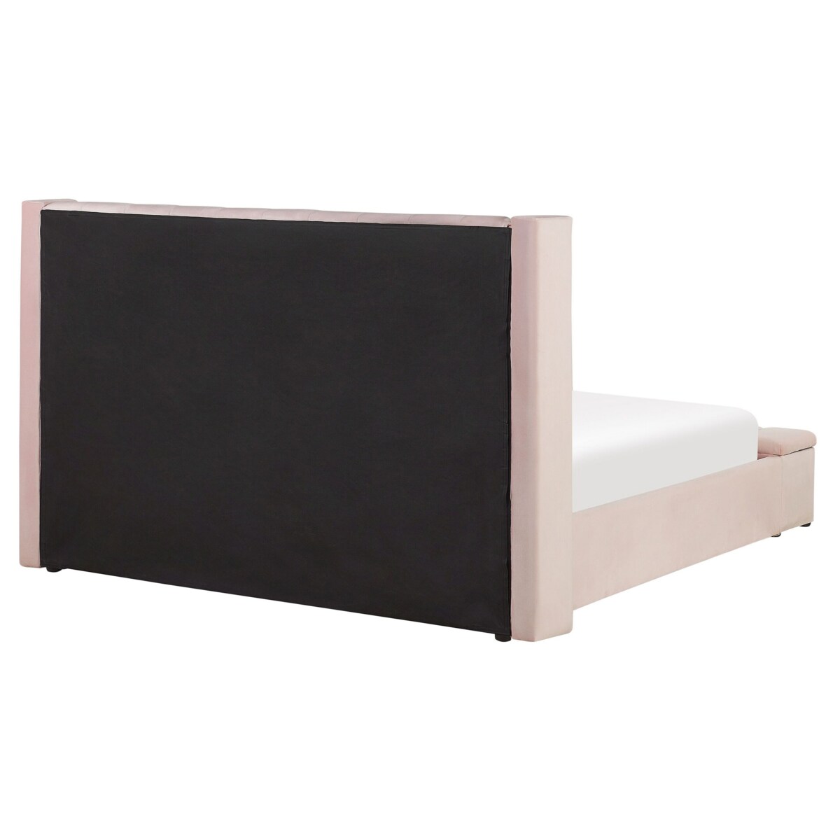 Łóżko welurowe z ławką 160 x 200 cm pastelowy róż NOYERS