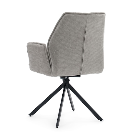 Krzesło tapicerowane obrotowe szenilowe do salonu MERANO jasnoszare