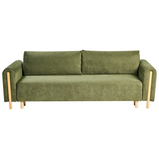Sofa rozkładana dla 3 osób KVAM Zielony ze schowkiem