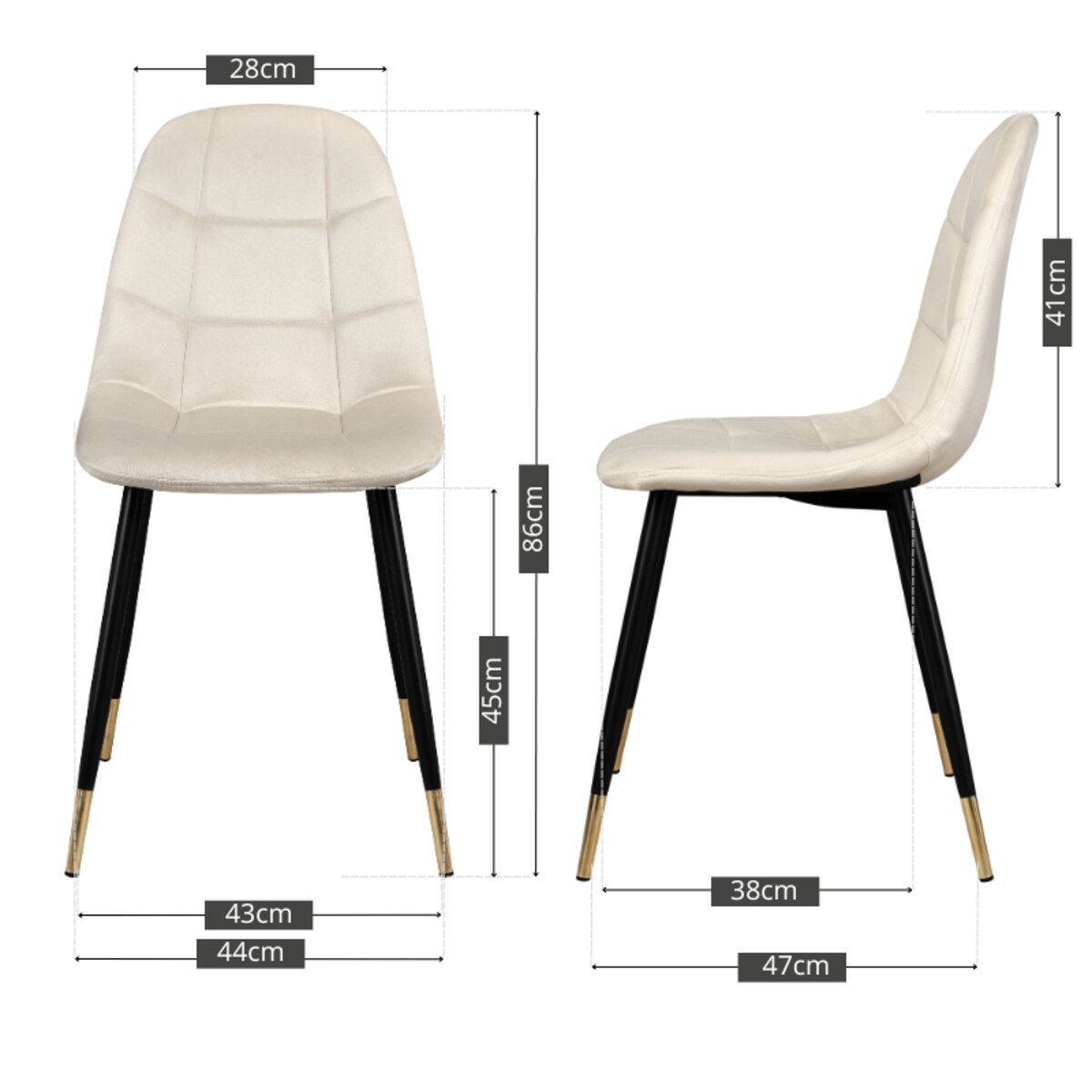 Krzesło tapicerowane welurowe pikowane beżowe złote nogi