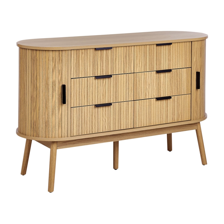 Komoda 6 szuflad jasne drewno SELAH