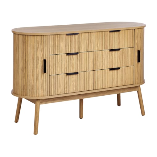 Komoda 6 szuflad jasne drewno SELAH