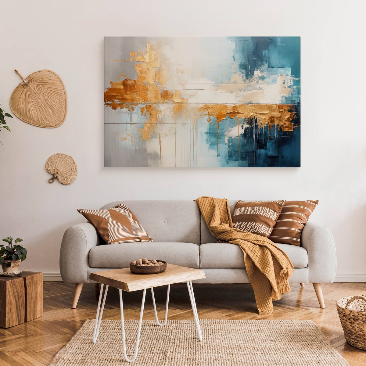 Obraz Canvas Do Sypialni Abstrakcja Styl Glamour Elementy Złota 90x60cm