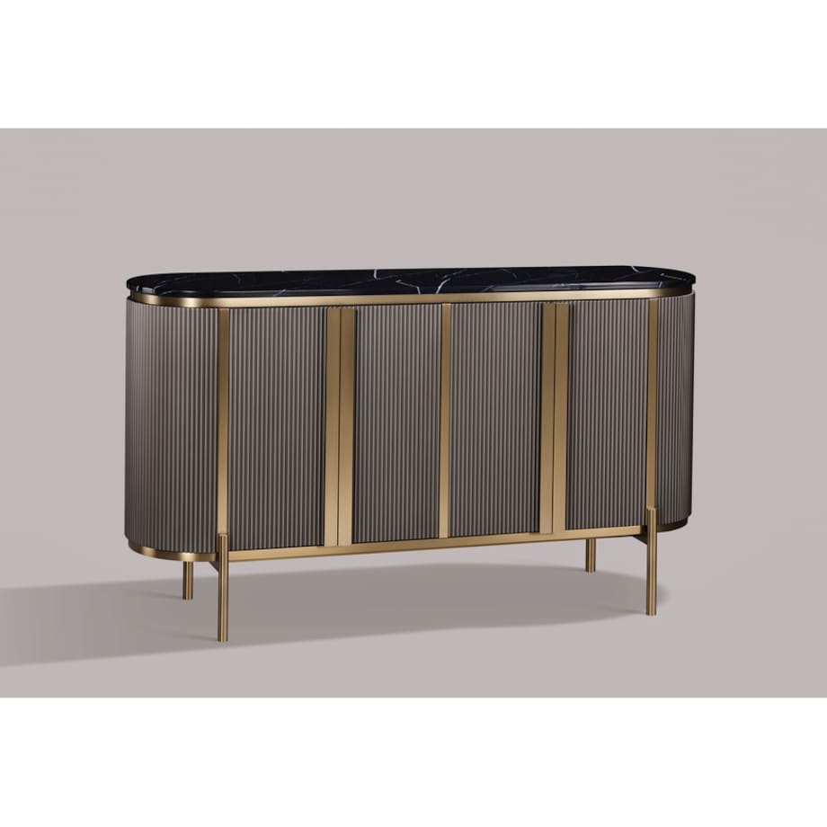 Komoda złota grafitowa Omega Glamour Premium 160x40x90