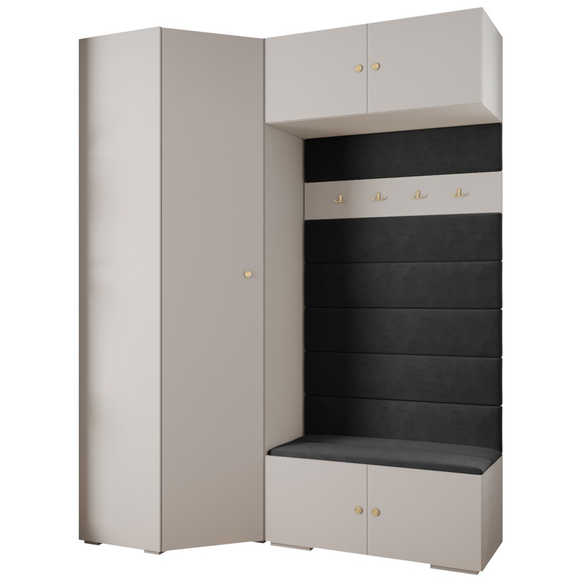 Garderoba do przedpokoju INOVA 2 Z21 biały+złoty+manila18