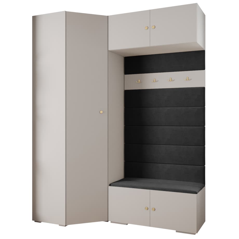 Garderoba do przedpokoju INOVA 2 Z21 biały+złoty+manila18