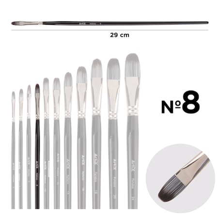 pędzel artystyczny koci język nr 8 artix pp298-04 profesjonalny