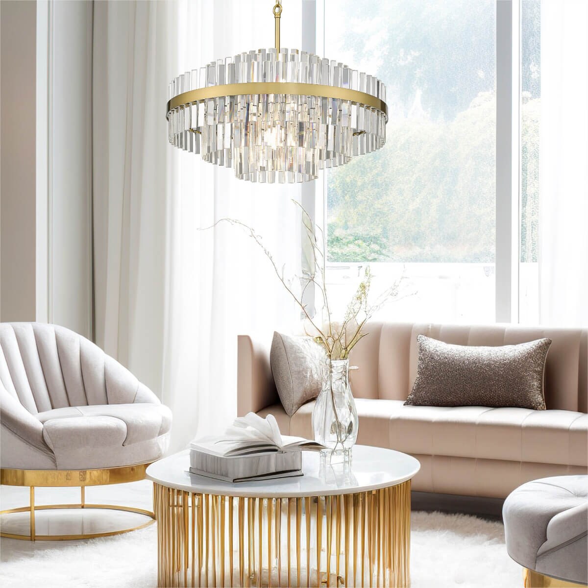Lampa wisząca kryształowa Constantinople P0567-16A-2GAC Zumaline szczotkowany mosiądz