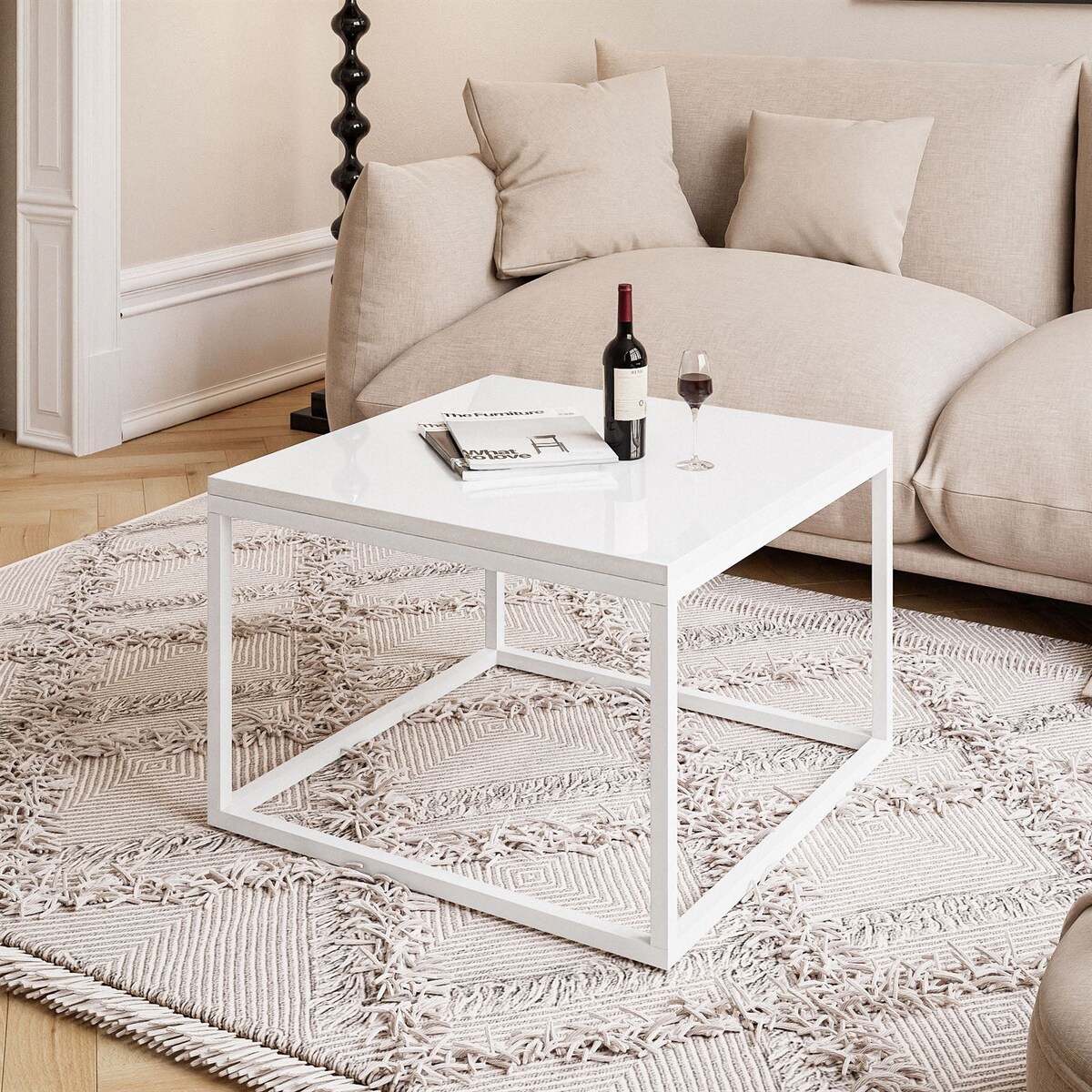 Stolik kawowy YOSHI 60 cm biały połysk