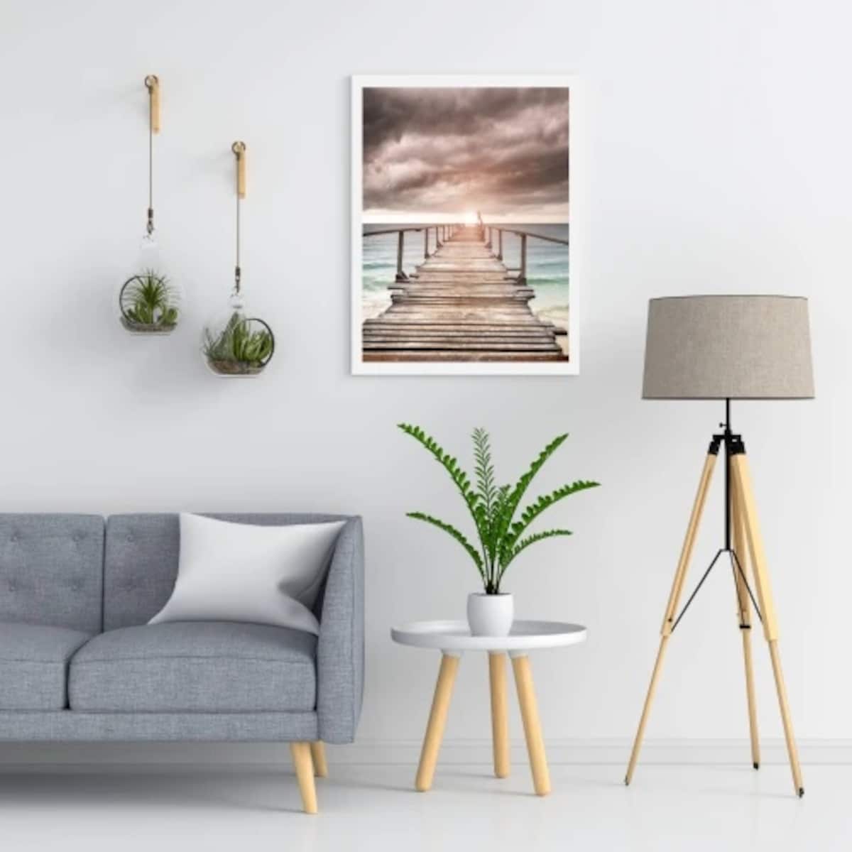 Obraz Plakat Dekoracja w Białej ramie Morze Niebo do sypialni 50x70