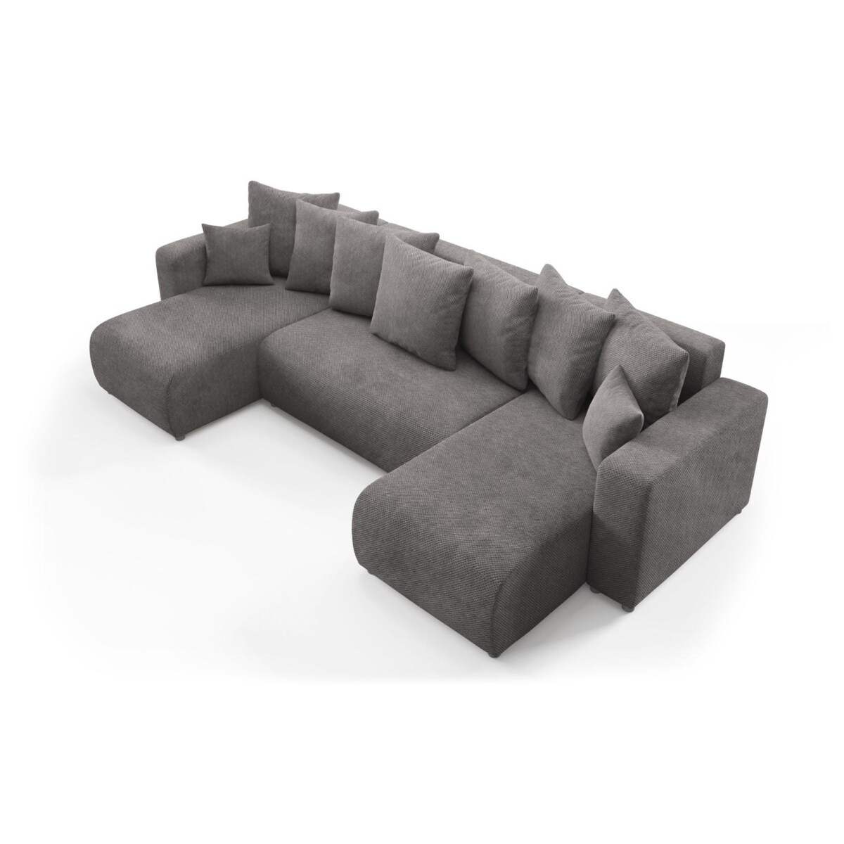 Narożnik EVORA U z pojemnikiem tkanina miękki plusz Kolor: Onega 07