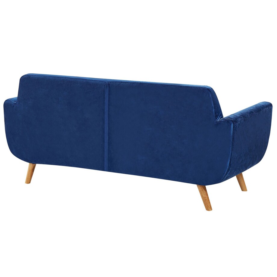 Pokrowiec na sofę 2-osobową welurowy niebieski BERNES