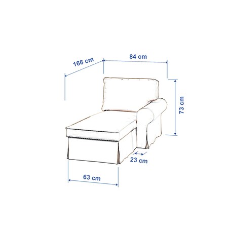 Pokrowiec na szezlong Ektorp prawy, biała bukla, 84 x 166 x 73 cm, Boucle Teddy