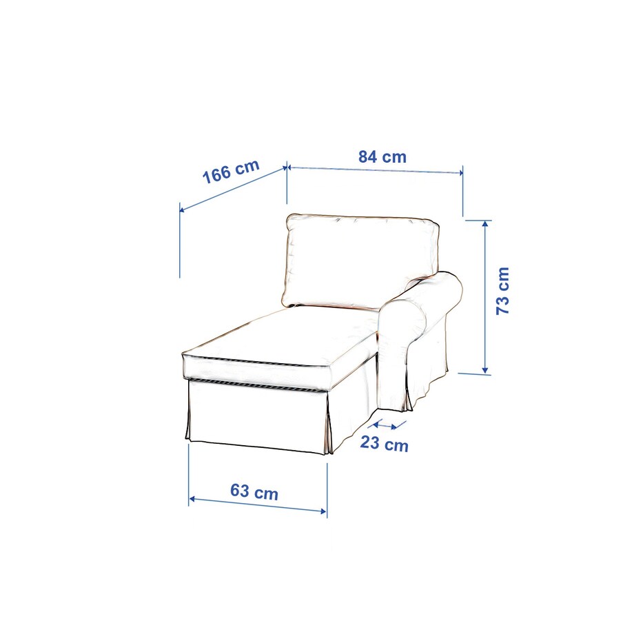 Pokrowiec na szezlong Ektorp prawy, biała bukla, 84 x 166 x 73 cm, Boucle Teddy