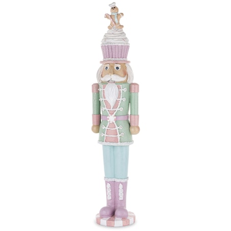 Figurka - Dziadek do orzechów LED 67x15 cm z ludzikiem na głowie