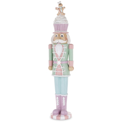 Figurka - Dziadek do orzechów LED 67x15 cm z ludzikiem na głowie