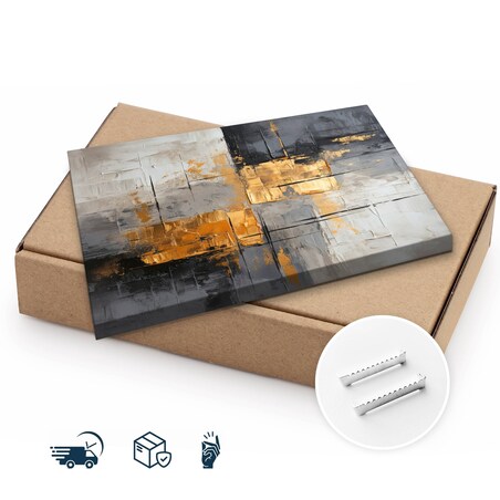 Obraz Canvas Do Salonu Abstrakcja Imitacja Farby Styl Glamour 70x50cm