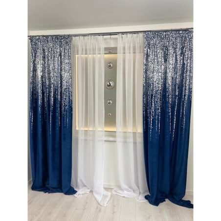 zasłona welurowa srebrny deszcz 140x270 cm