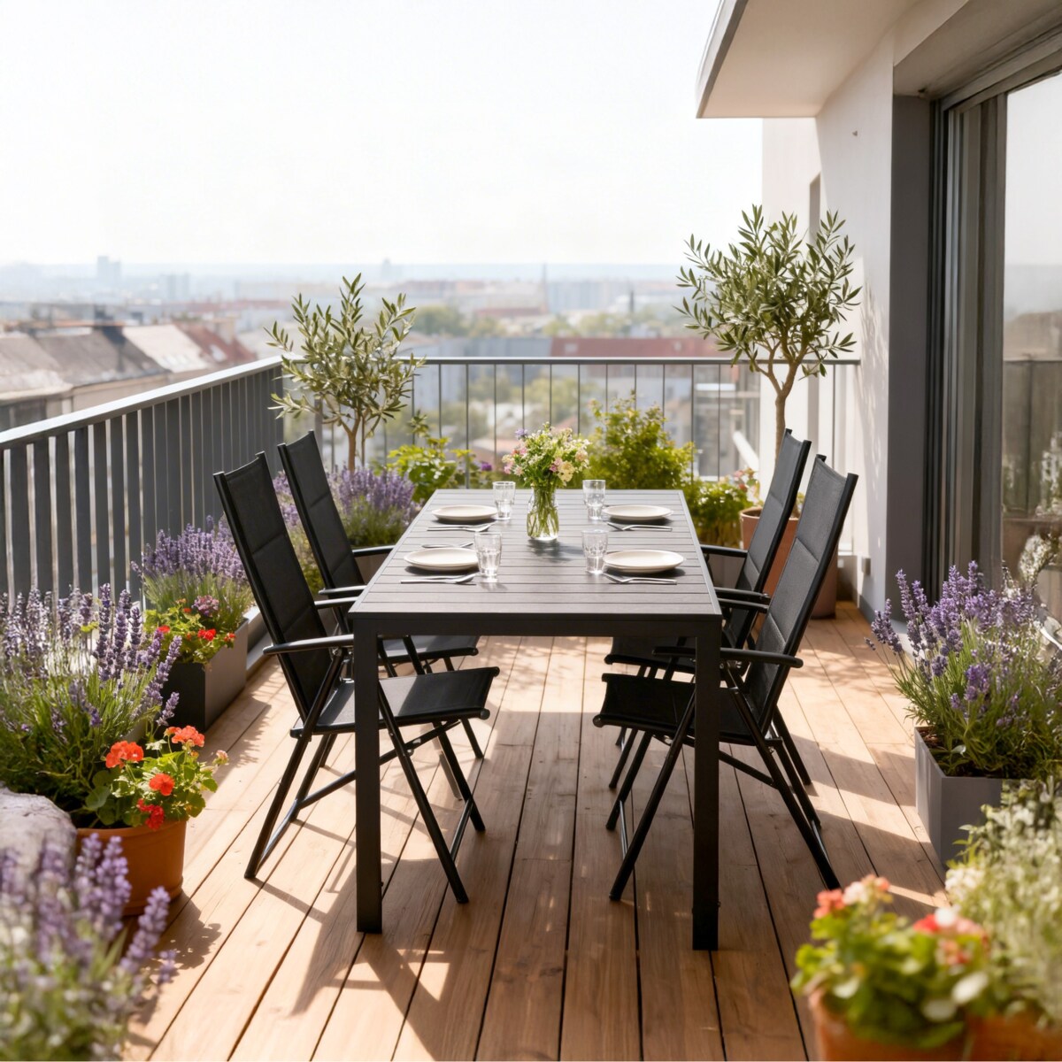 Stół ogrodowy z aluminium czarny