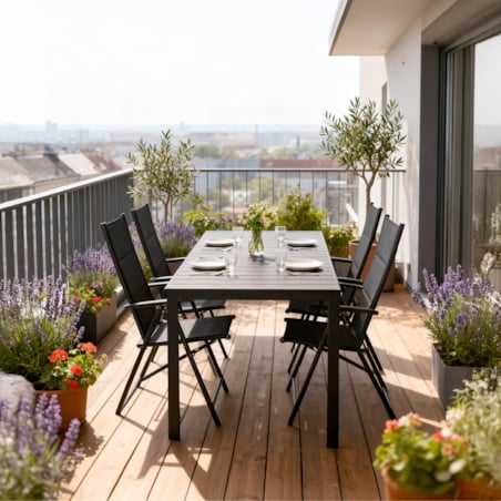 Stół ogrodowy z aluminium czarny