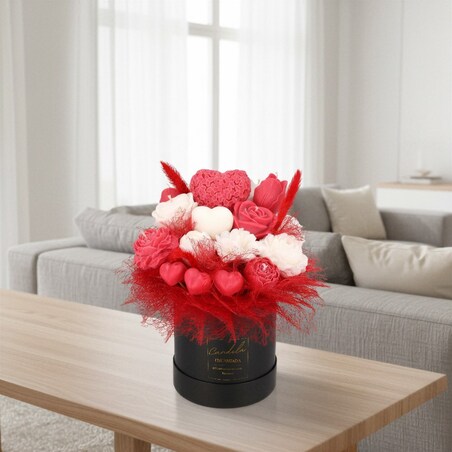 Świeca sojowa ZAPACHOWA bukiet FLOWERBOX handmade prezent CANDELA ENCANTADA