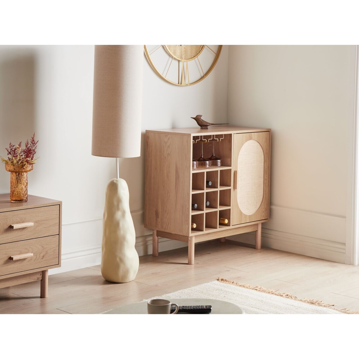 Szafka z półką na wino COSTELLO Jasnobrązowy