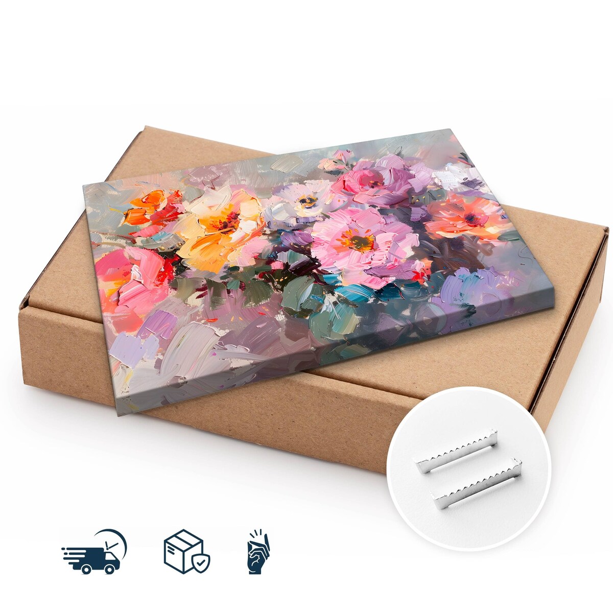 Obraz Na Płótnie Do Salonu Jadalni Malowane Polne Kwiaty Natura 120x80cm