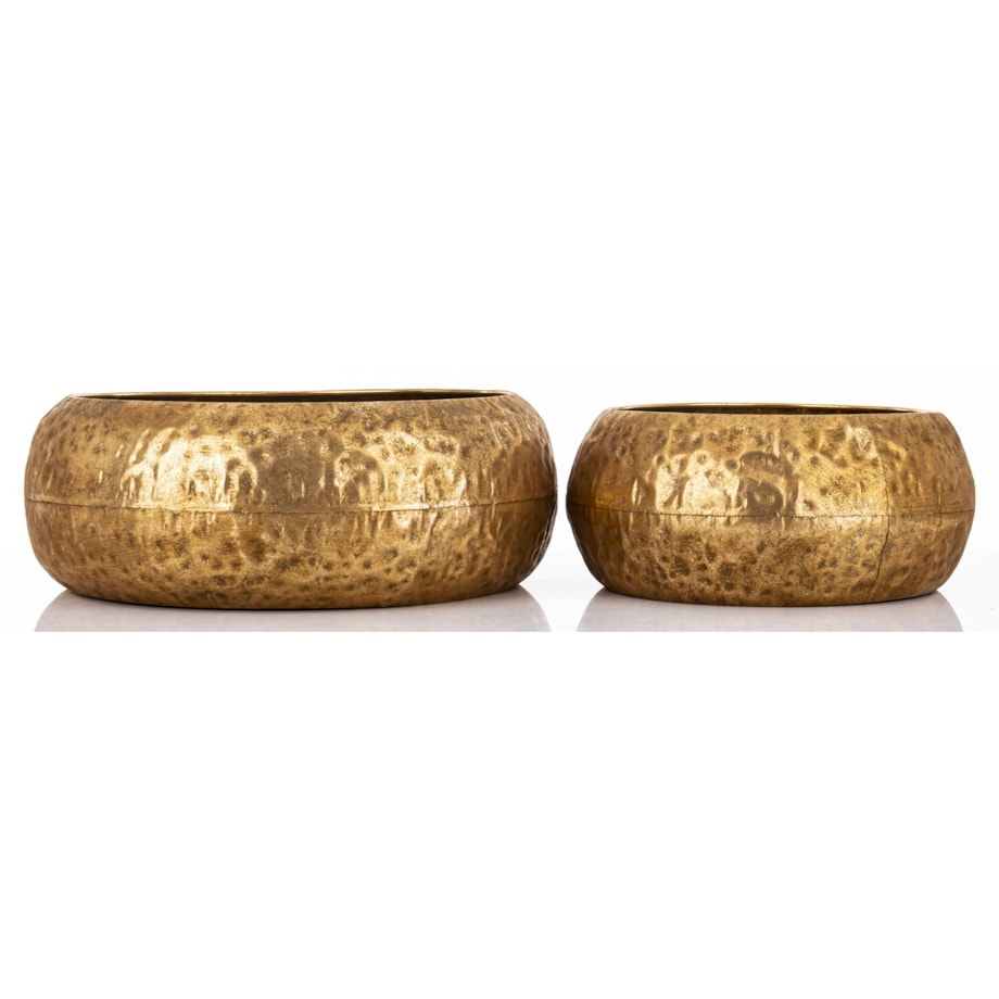 Osłonka metalowa 2 szt. 14x35 i 12,5x26 cm MERIDA złota