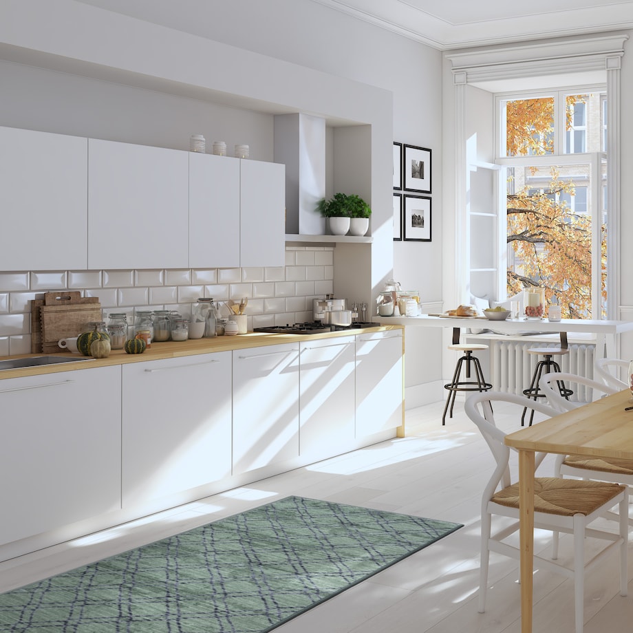 Chodnik Antypoślizgowy Vita 80x300 cm Romby Zielony