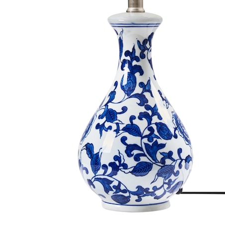 Lampa stołowa CARMEN Porcelana Biały/ niebieski