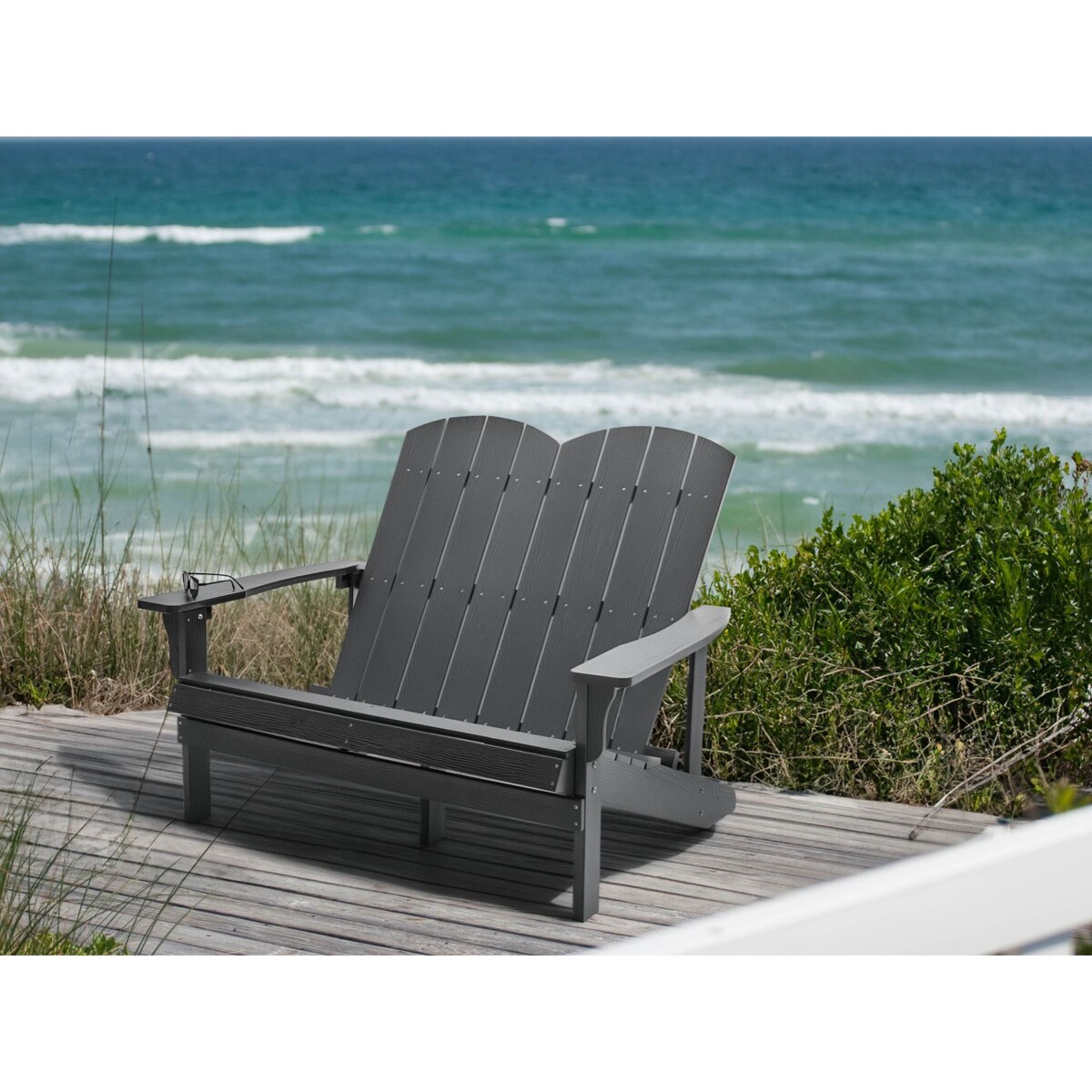 Ławka ogrodowa ADIRONDACK 125 cm Ciemnoszary