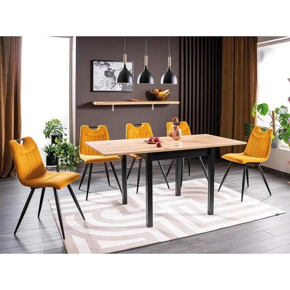 Stół rozkładany FLIP 80(160)x80 dąb artisan/czarny