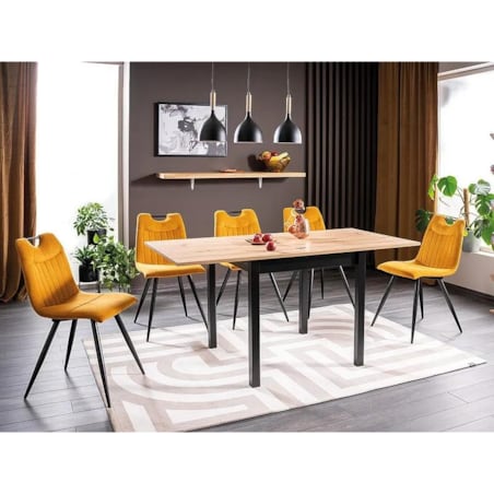 Stół rozkładany FLIP 80(160)x80 dąb artisan/czarny