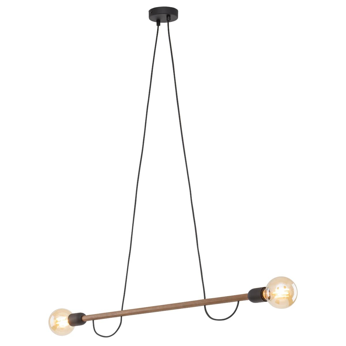 Podwójna lampa wisząca loft Helix 4948 TK Lighting drewniana czarna