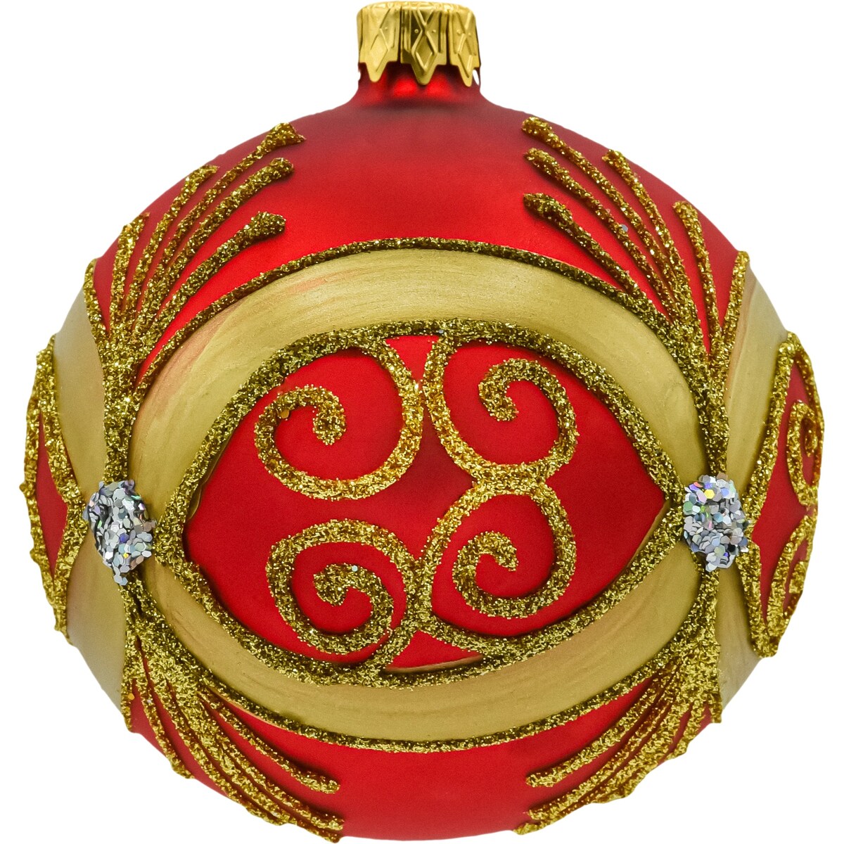 Bombki okrągłe czerwono-złoty zestaw