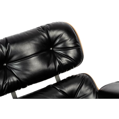 Szeroki fotel Lounge salonowy do wypoczynku czarny orzech, King Home