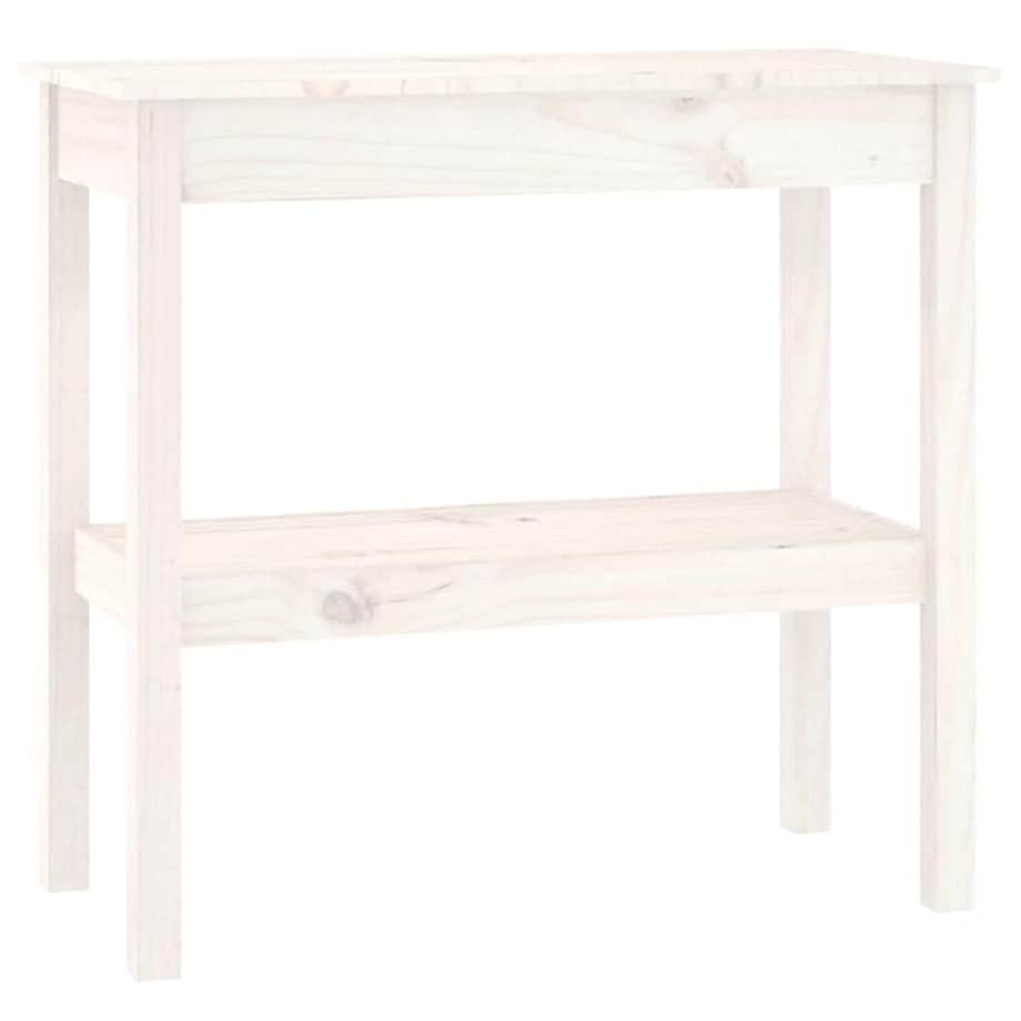 vidaXL Stolik konsolowy, biały, 80x40x75 cm, lite drewno sosnowe