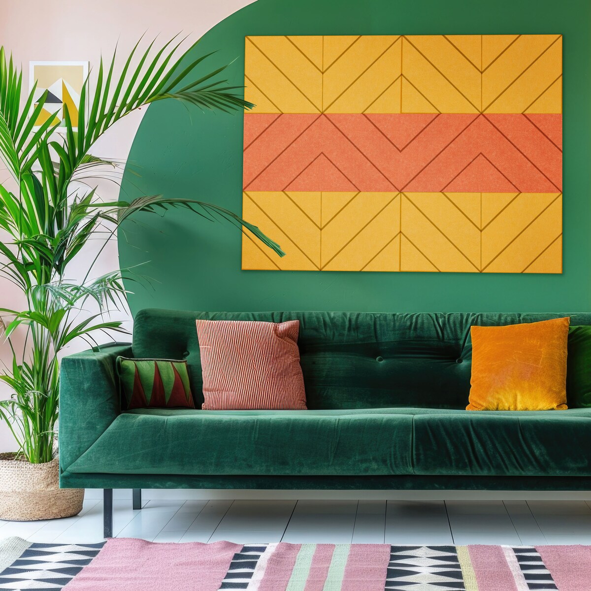 Zestaw 2 szt panel filcowy Felly 40x40 cm płytka kwadrat żółty