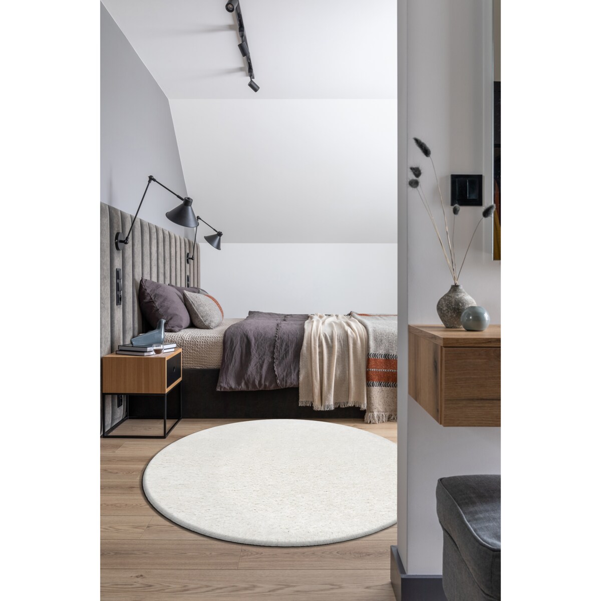 Dywan BUENOS koło 7001 shaggy jednolity, koło 80 cm