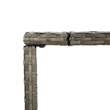 vidaXL Stolik barowy ze szklanym blatem, szary, 180x70x110 cm