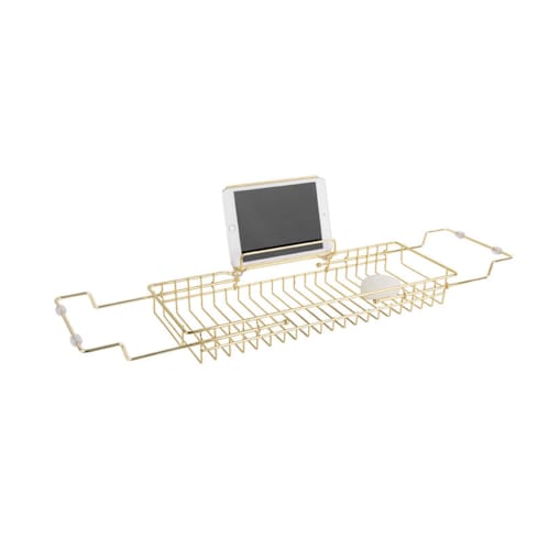 Półka na wannę CADDY, metalowa, 18 x 20 x 61 cm