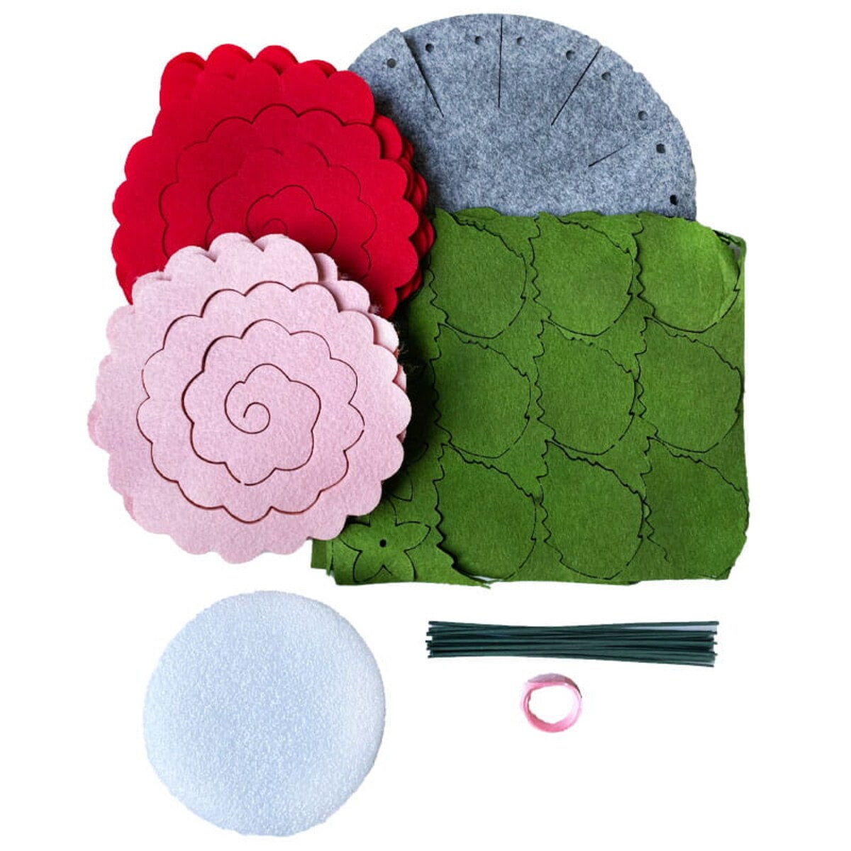 Kwiaty w koszyku DIY - Róże czerowno-różowe