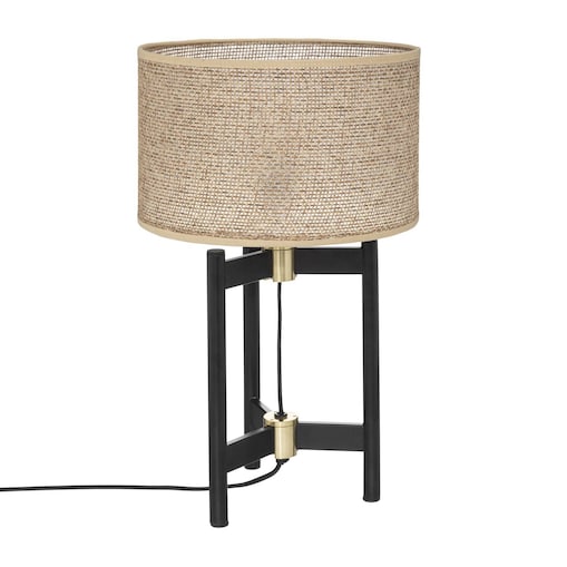 Lampa z beżowym abażurem Levon, wys. 51 cm