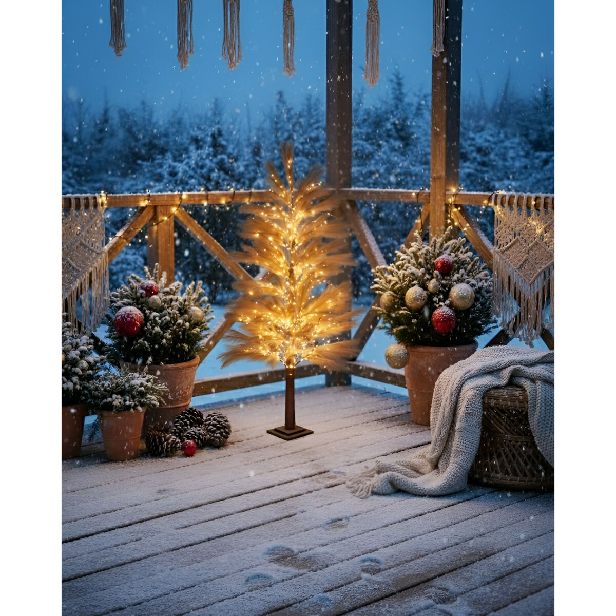 Dekoracja ogrodowa LED HAUGANES Choinka 190 cm Beżowy