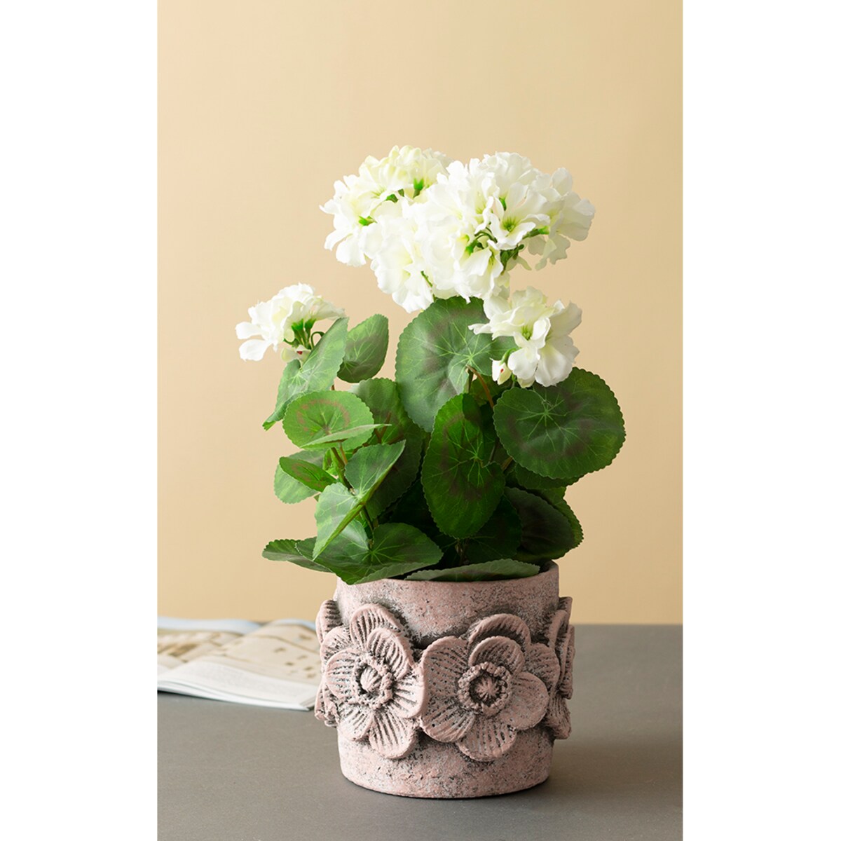 OSŁONKA na doniczkę FLOWER beton różowa śr. 14cm