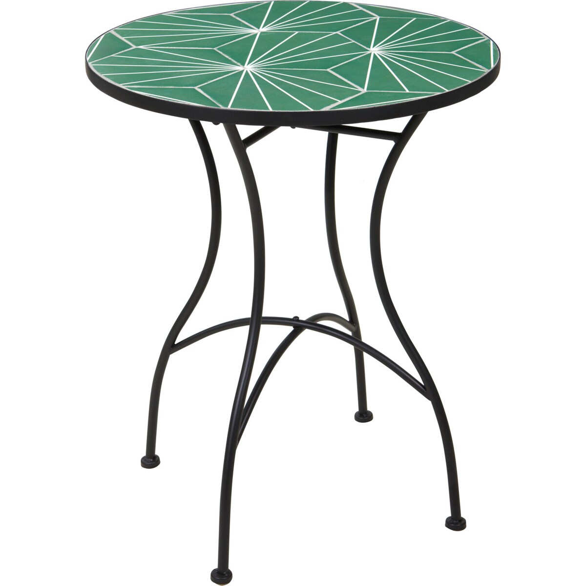 Metalowy stolik kawowy z mozaiką w kształcie liści, 60 x 72 cm, ogrodowy