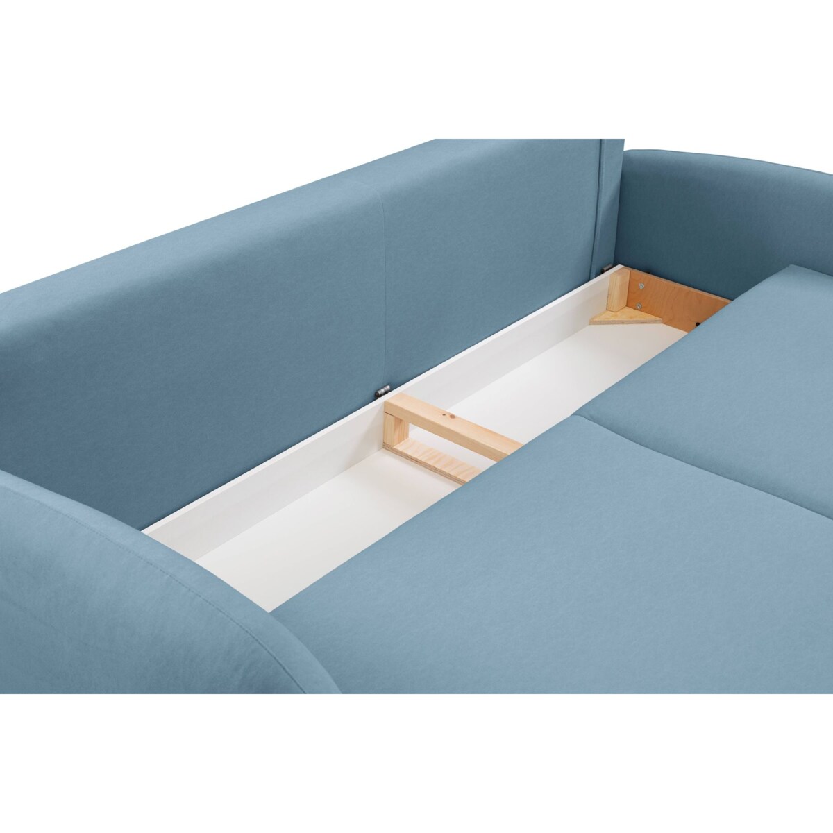 Nowoczesna sofa z funkcją spania SOFTI - Niebieska