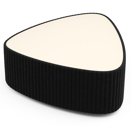 Stolik kawowy tapicerowany MIJA w tkaninie Tilia, czarny