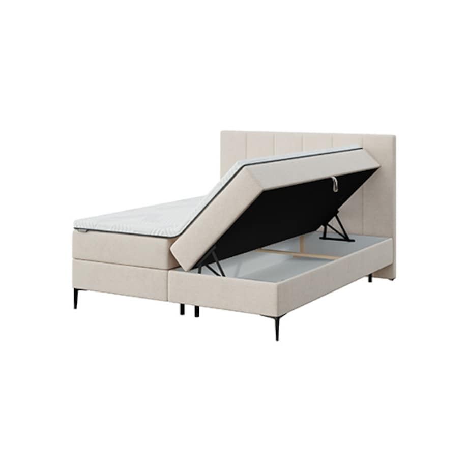 Mesonica Łóżko Kontynentalne Bufo, beżowe 160x20, Materac nawierzchniowy 160x200 wys: 5 cm